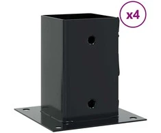 Stulpų pagrindai kvadratiniai, 4vnt., antracito sp., 81x81mm