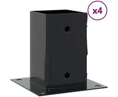 Stulpų pagrindai kvadratiniai, 4vnt., antracito sp., 91x91mm