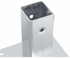 Stulpų pagrindai kvadratiniai, 4vnt., sidabriniai, 51x51mm