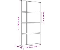 Stumdomos durys, auksinės, 102,5x205cm, ESG stiklas/aliuminis