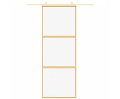 Stumdomos durys, auksinės, 76x205cm, ESG stiklas ir aliuminis