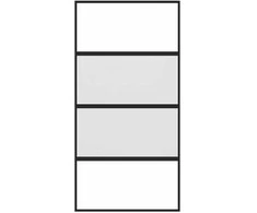 Stumdomos durys, juodos, 102,5x205cm, stiklas ir aliuminis