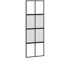Stumdomos durys, juodos, 76x205cm, grūdintas stiklas/aliuminis