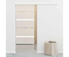 Stumdomos durys, sidabrinės, 76x205cm, aliuminis ir ESG stiklas