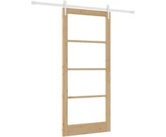 Slankios durys 93 x 211 cm Tvirtos pušies mediena ir stiklas