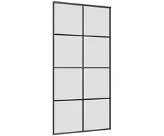 Stumdomos durys su furnitūra, juodos, 102,5x205 cm, ESG stiklas