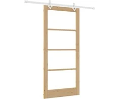 Slankios durys 93 x 202 cm Tvirtos pušies mediena ir stiklas