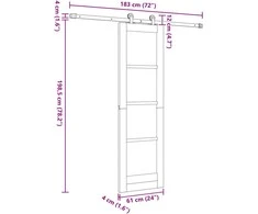 Slankios durys ORKDAL 61 x 198,5 cm Balta ir juoda