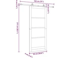 Slankios durys ORKDAL 93 x 211 cm Balta ir juoda