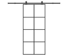 Stumdomos durys su įrangos rinkiniu, 90x205cm, ESG ir aliuminis