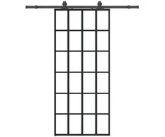 Stumdomos durys su įrangos rinkiniu, juodas, 90x205 cm, ESG ir
