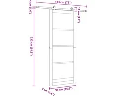 Slankios durys ORKDAL 93 x 232 cm Balta ir juoda