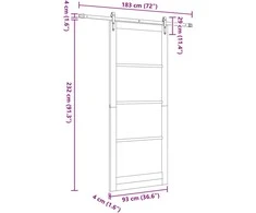 Slankios durys 93 x 232 cm Tvirtos pušies mediena ir stiklas