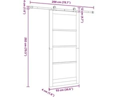 Slankios durys ORKDAL 93 x 202 cm Balta ir juoda