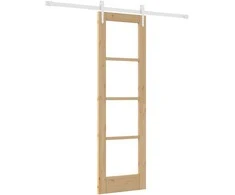 Slankios durys 61 x 198,5 cm Tvirtos pušies mediena ir stiklas