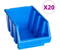 Sudedamos sandėliavimo dėžės, 20vnt., mėlynos, plastikas