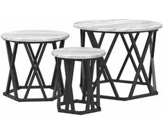 Nesting šoninis stalas 3 pcs Pilkas Sonoma
