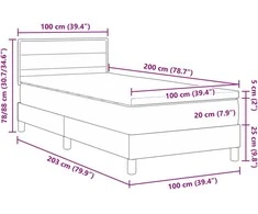Kiemas lova su pagalve Mėlyna 100 x 200 cm audinys