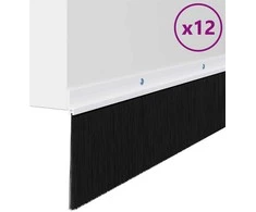 Sukabinamų durų šepetėlių sandarikliai 12 vnt. Balta 100 cm