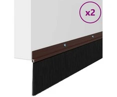 Sukabinamų durų šepetėlių sandarikliai 2 vnt. Ruda 100 cm