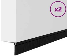 Sukabinamų durų šepetėlių sandarikliai 2 pcs Juoda 100 cm