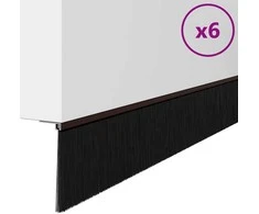 Sukabinamų durų šepetėlių sandarikliai 6 pcs Ruda 100 cm