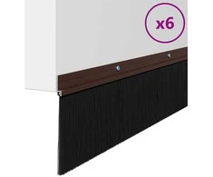 Sukabinamų durų šepetėlių sandarikliai 6 vnt. Ruda 100 cm