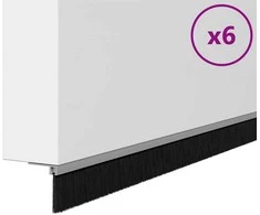 Sukabinamų durų šepetėlių sandarikliai 6 pcs Sidabro 100 cm