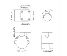 Sukamasis ratukas 12 vnt. Juoda 39,5 x 39,5 x 37,8 mm