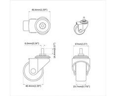 Sukamasis ratukas 12 pcs Juoda 40,4 x 40,4 x 19,7 mm