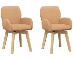 Sukamos valgomojo kėdės 2 pcs Bouclé Smėlio 54 x 58 x 87 cm