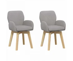Sukamos valgomojo kėdės 2 pcs Bouclé Šviesiai pilka