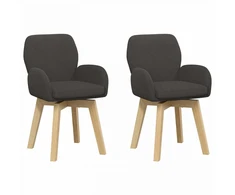 Sukamos valgomojo kėdės 2 pcs Bouclé Tamsiai pilka