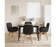 Sukamos valgomojo kėdės 4 pcs Bouclé Juoda 54 x 58 x 87 cm