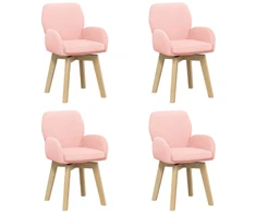 Sukamos valgomojo kėdės 4 pcs Bouclé Rožinė 54 x 58 x 87 cm