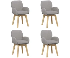 Sukamos valgomojo kėdės 4 pcs Bouclé Šviesiai pilka