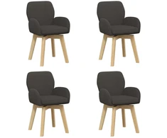 Sukamos valgomojo kėdės 4 pcs Bouclé Tamsiai pilka