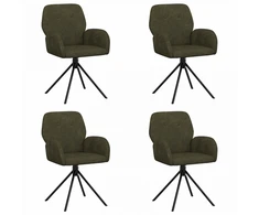 Sukamos valgomojo kėdės 4 pcs Dirbtinė suedė oda Armijos Žalia