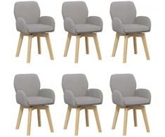 Sukamos valgomojo kėdės 6 pcs Bouclé Šviesiai pilka