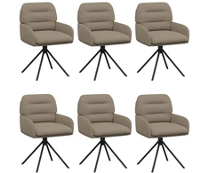 Sukamos valgomojo kėdės 6 pcs Dirbtinė oda Kapučino