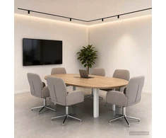 Sukamosios stalo kėdės 6 vnt. 54 x 58 x 90 cm Taupe Audinys