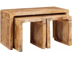 Suklijuotas stalas 3 vnt. Ruda 82 x 40 x 46 cm