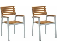 Sodo Kėdė 2 pcs Ruda 56 x 57 x 87 cm Kietos akacijos mediena