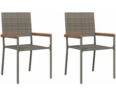 Sodo krėslai, kurie vienas ant kito sukraunami 2 pcs