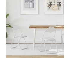 Sulankstoma kėdė 2 pcs Balta ir pilka 48 x 43,5 x 81 cm