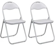 Sulankstoma kėdė 2 pcs Balta ir pilka 48 x 43,5 x 81 cm