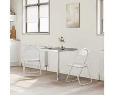 Sulankstoma kėdė 2 pcs Balta ir pilka 48 x 43,5 x 81 cm