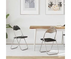 Sulankstoma kėdė 2 pcs Juoda ir pilka 48 x 43,5 x 81 cm