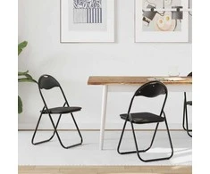 Sulankstoma kėdė 2 pcs Juodas 48 x 43,5 x 81 cm Dirbtinė oda