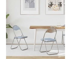 Sulankstoma kėdė 2 pcs Pilka 48 x 43,5 x 81 cm Dirbtinė oda